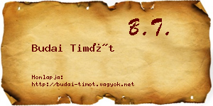 Budai Timót névjegykártya