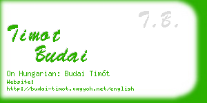 timot budai business card